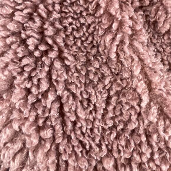 Le Lis Mauve Pink Sherpa Teddy Bear Cozy Soft Warm Fuzzy Open Front Jacket M - Picture 13 of 13